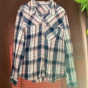 Maurices Plaid Button Down Long Sleeve Top Sz 2X